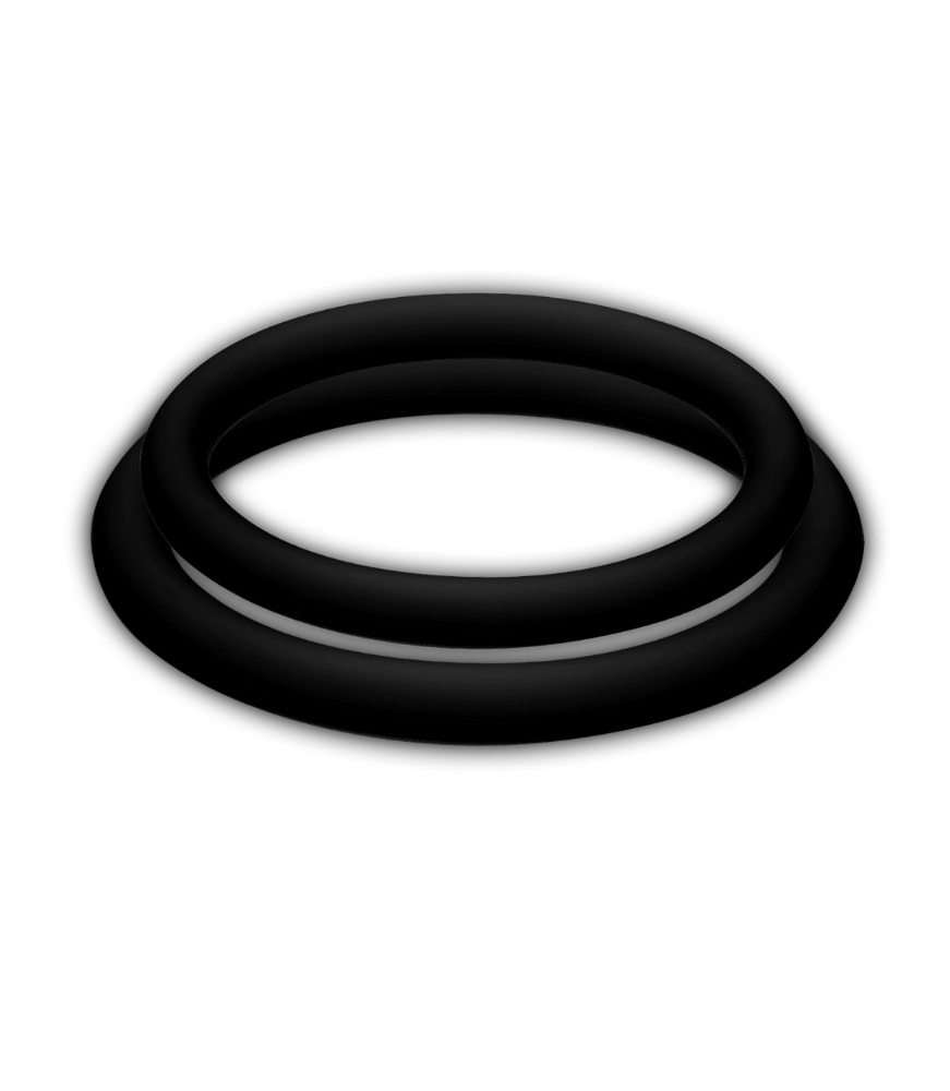 Double anneaux péniens en silicone noir - Joydivision Potenzduo