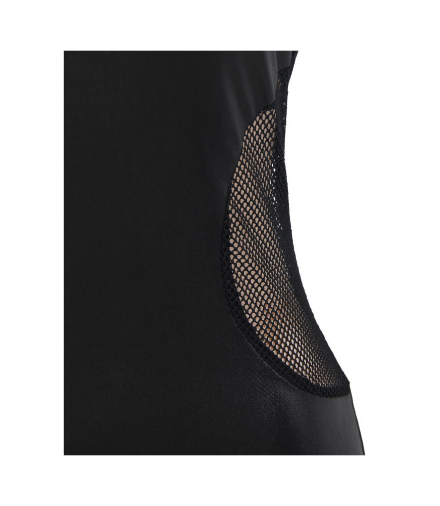 Robe sensuelle noire en cuir à bretelles ajustables L/XL - Subblime