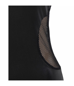 Robe sensuelle noire en cuir à bretelles ajustables L/XL - Subblime