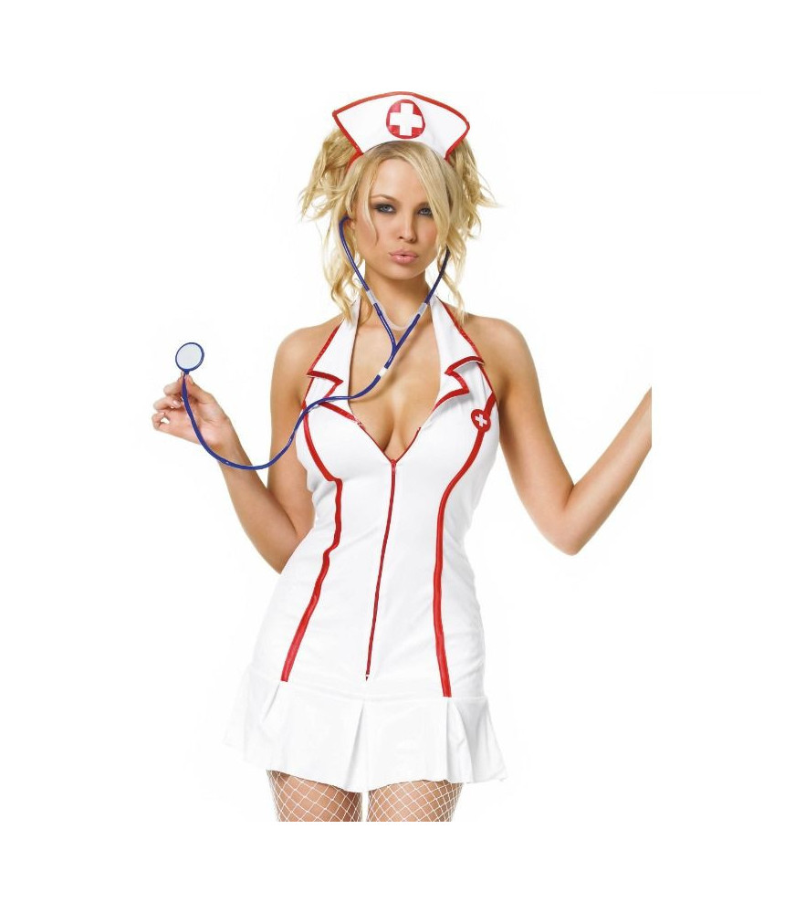 Costume d'infirmière en chef érotique avec stéthoscope L/XL - Leg avenue