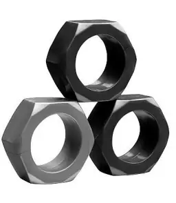Kit de trois anneaux péniens noir - Tom of Finland