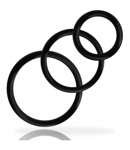 Kit de trois anneaux péniens ne caoutchouc noir - Adidicted Toys