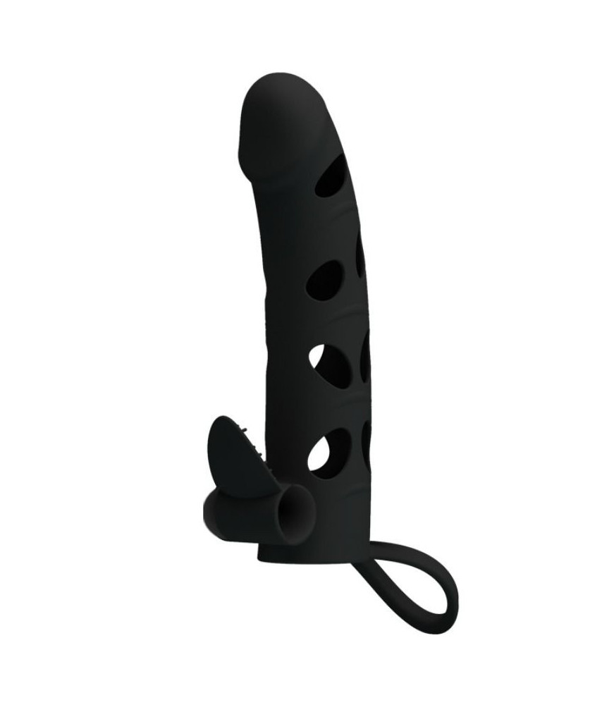 Gaine de pénis noir en silicone 15,2 cm - Pretty Love Male