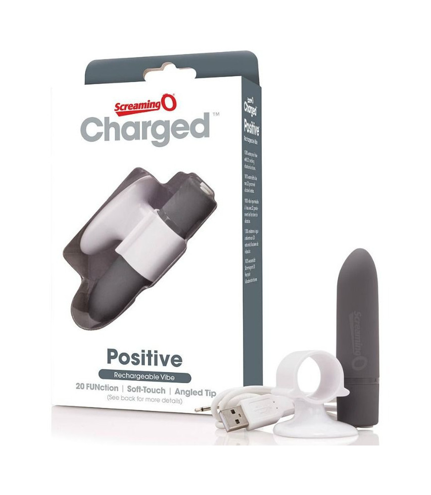 Vibromasseur de doigt rechargeable Positive gris - Screaming O