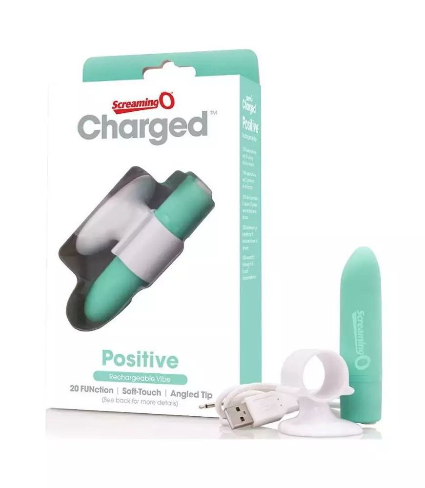 Vibromasseur de doigt rechargeable Positive vert - Screaming O