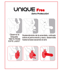UNIQ FREE LATEX AVEC BAGUE 3UDS