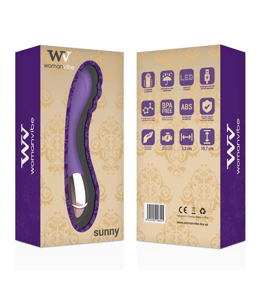 Vibromasseur Point G Sunny Silicone rechargeable Violet - Womanvibe | Nudiome