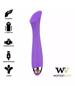 Vibromasseur rechargeable en silicone Mandy Point K - Womanvibe | Nudiome