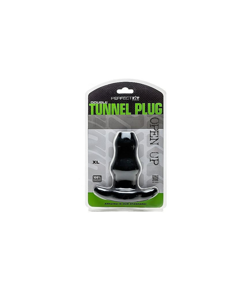 PERFECT FIT DOUBLE TUNNEL PLUG XL LARGE - NOIR