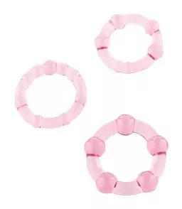 Kit de trois anneaux péniens rose - Seven Creations