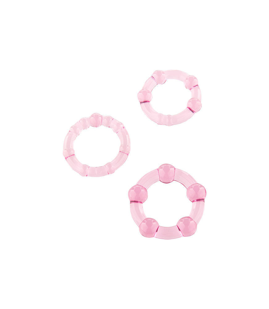 Kit de trois anneaux péniens rose - Seven Creations