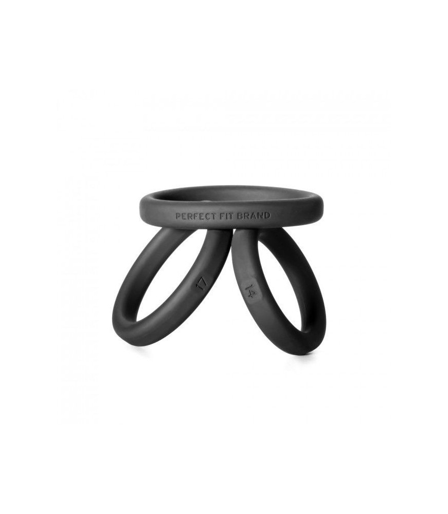 Kit de 3 anneaux péniens noir - Perfectfitbrand