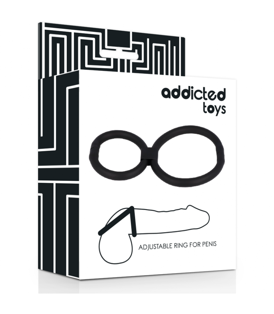 Double anneaux péniens pour couples noir - Addicted Toys