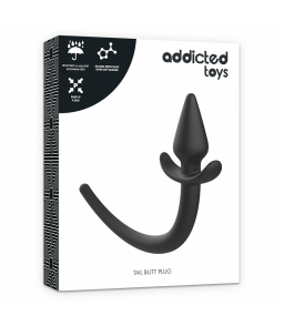 Plug Anal à Queue Butt Plug Silicone Noir - Addicted Toys