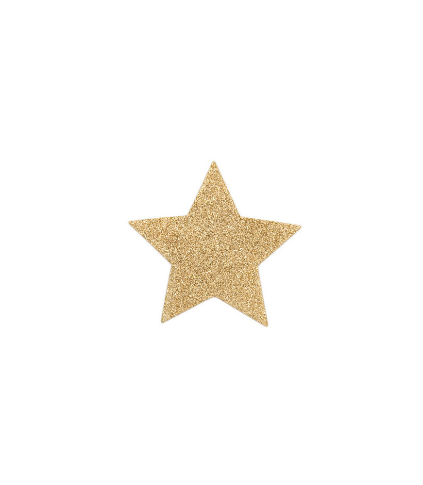Cache-tétons coquins en étoile doré à adhésif - Bijoux