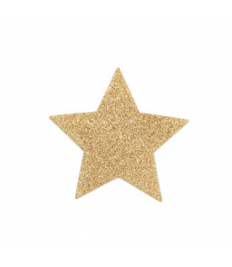 Cache-tétons coquins en étoile doré à adhésif - Bijoux