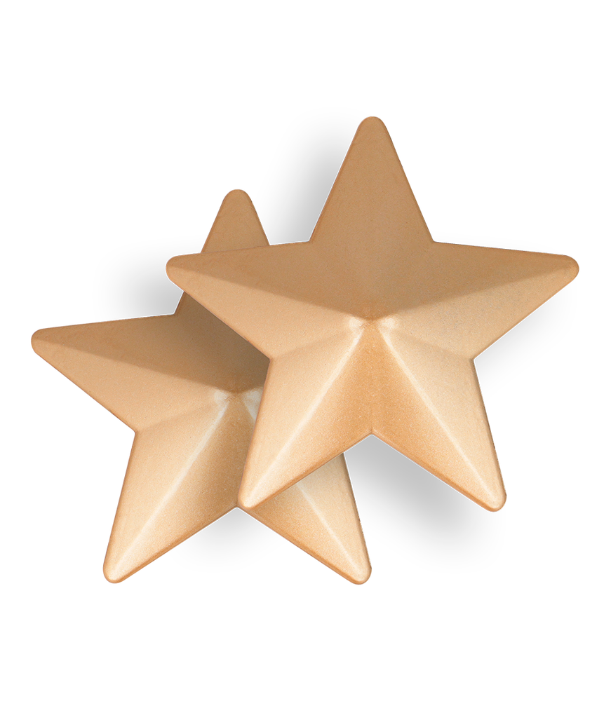 Cache-tétons élégants en étoiles dorées - Coquette