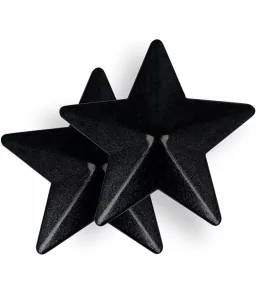 Cache-tétons érotiques noirs en étoile à ruban adhésif - Coquette