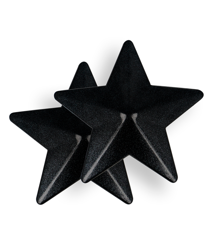 Cache-tétons érotiques noirs en étoile à ruban adhésif - Coquette