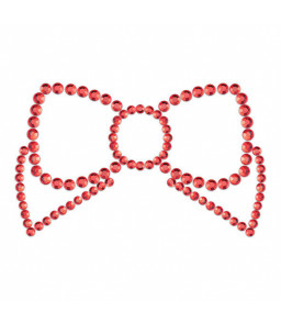 Couvre-tétons élégants rouges en forme de nœud à paillette Mimi - Bijoux