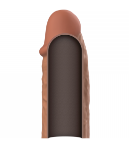 Gaine de pénis en silicone marron 8,5 cm - Virilxl