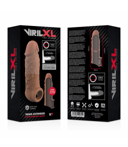 Gaine de pénis en silicone marron - Virilxl