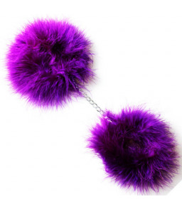 Menottes en chaînes subtiles couleur violette - Secretplay 100% Fetish