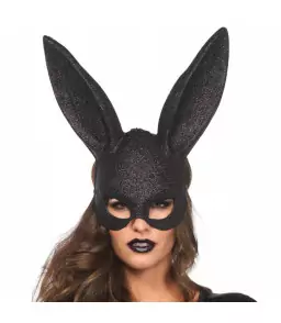 Masque lapin noir pour bdsm - Leg Avenue Accessories