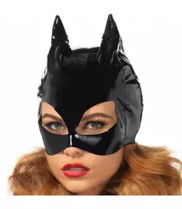 Masque catwoman vinillo noir pour bdsm -Leg Avenue Accessories