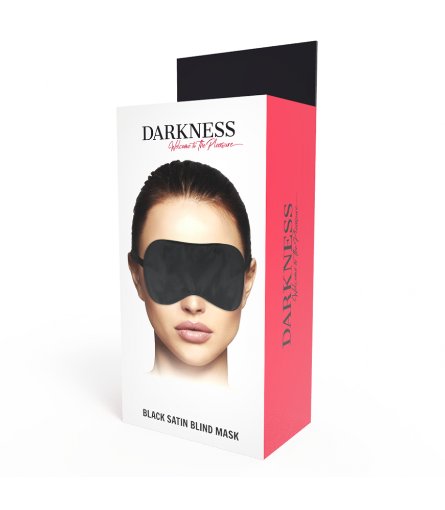 Masque moderne noir pour bondage en satin - Darkness Bondage