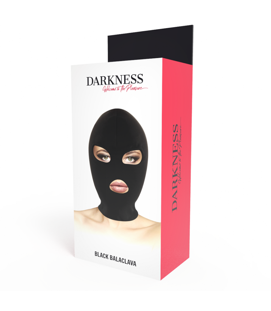 Masque pour bdsm noir avec ouvertures pour la bouche et les yeux - Darkness Bondage