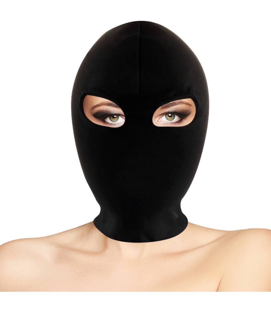 Masque pour bondage noir avec couverture pour les yeux - Darkness Bondage