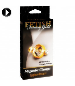 Pinces à tetons magnétiques couleur dorée - Fetish Fantasy Gold