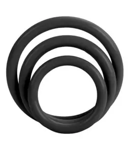 Triple anneaux péniens en silicone noir - Carlifornia Exotics