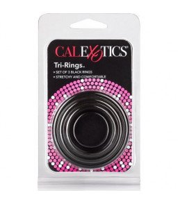 Triple anneaux péniens en silicone noir - Carlifornia Exotics
