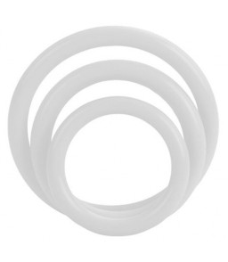 Ensemble de trois anneaux en silicone blanc - Carlifornia Exotics