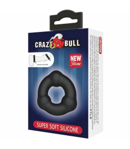 Anneaux péniens en silicone doux noir - Crazy Bull