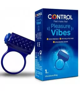 Cocking vibrant bleu en silicone pour couples - Control