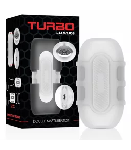 Masturbateur Vibrant Turbo Double Orifice Blanc - Jamyjob | Nudiome