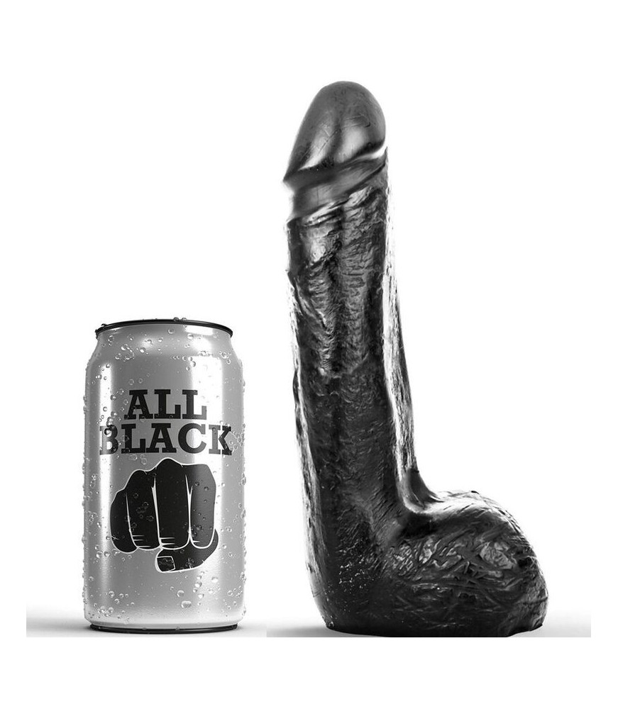 Gode Réaliste Smoth 20CM Noir - All Black