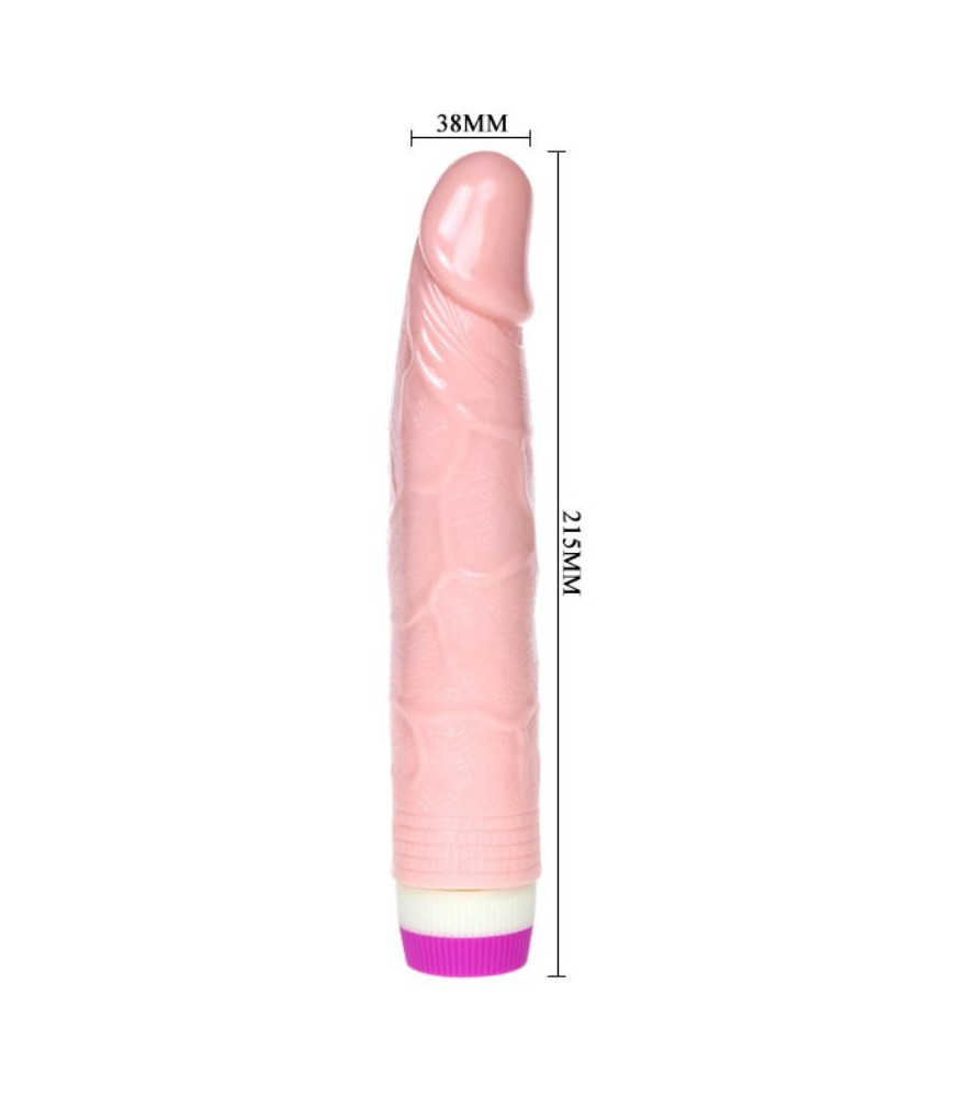 Gode Vibrant Réaliste et Flexible en PVC 21,5 cm Rose - Baile