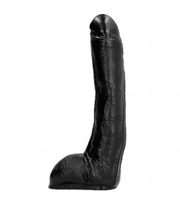 Gode XXL Dong avec Testicules 29 cm Noir - All Black