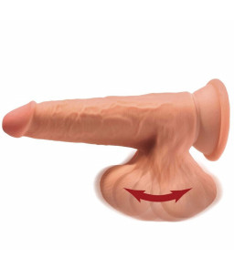 Gode Ventouse 3D 15,2 cm avec Balles Marron - King Cock Plus