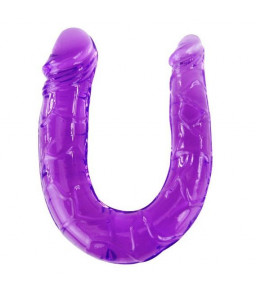 Double dildo violet en forme U - Baile Anal