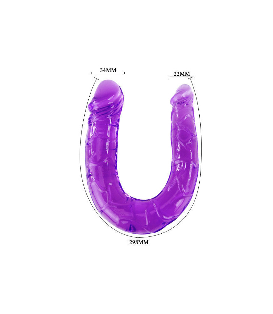 Double dildo violet en forme U - Baile Anal
