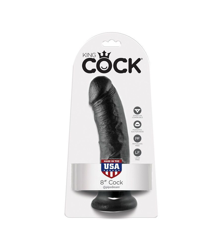 Dildo Ventouse 8'' 20,3 cm Noir - King Cock