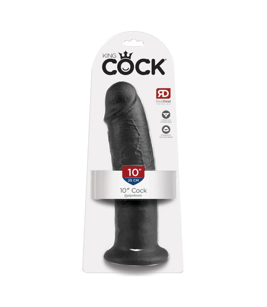 Dildo Ventouse 10'' 25 cm Noir - King Cock