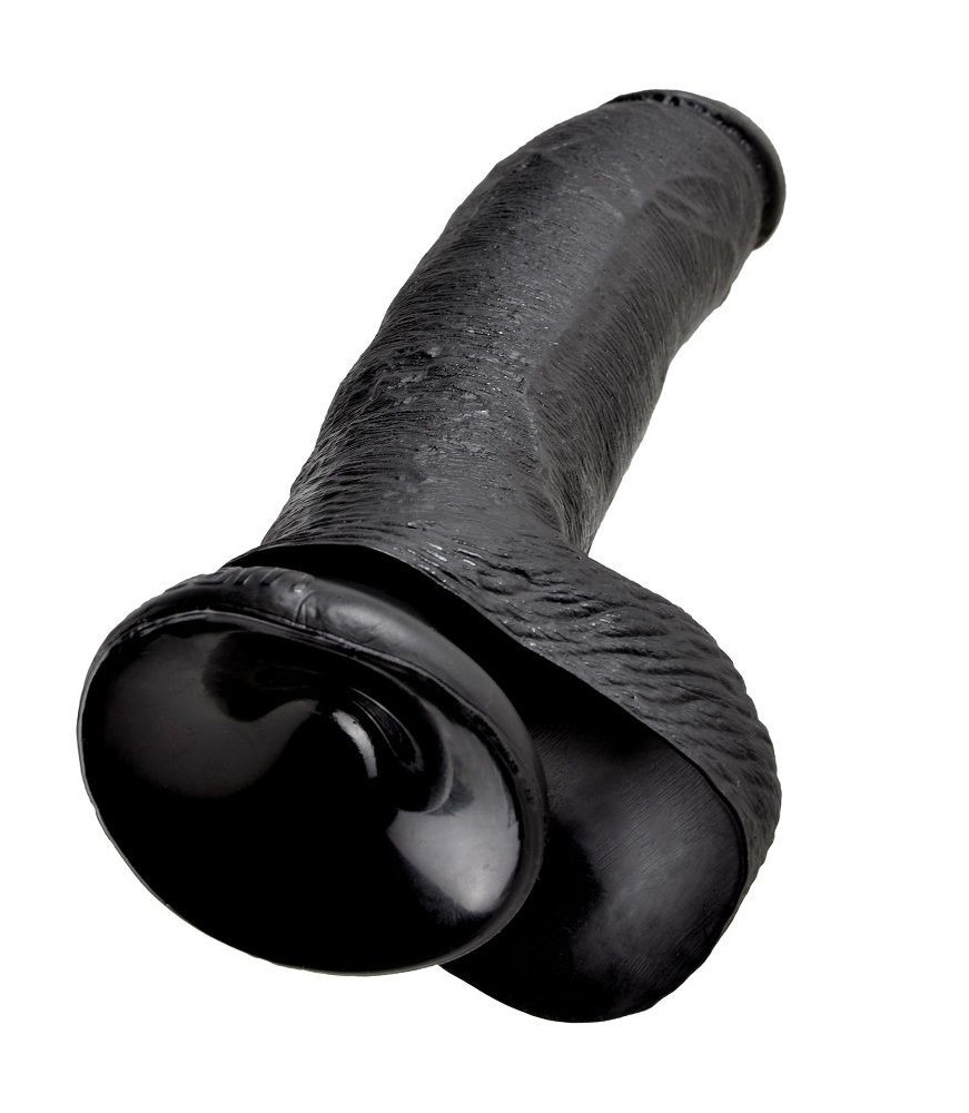 Gode Ventouse 9'' avec Balles 22,9 cm Noir - King Cock