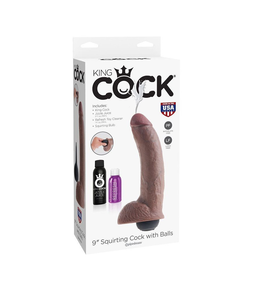Gode Ejaculateur 9" Squirting 22,86 cm Marron - King Cock