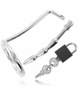 Anneau de chasteté en métal avec clés humped cock trap - Metal Hard